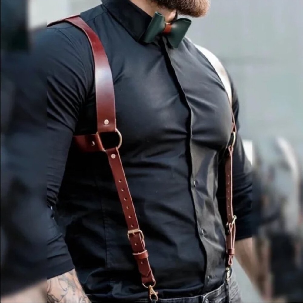 Luxury Mens Chest Shoulder  Leather Harnesses